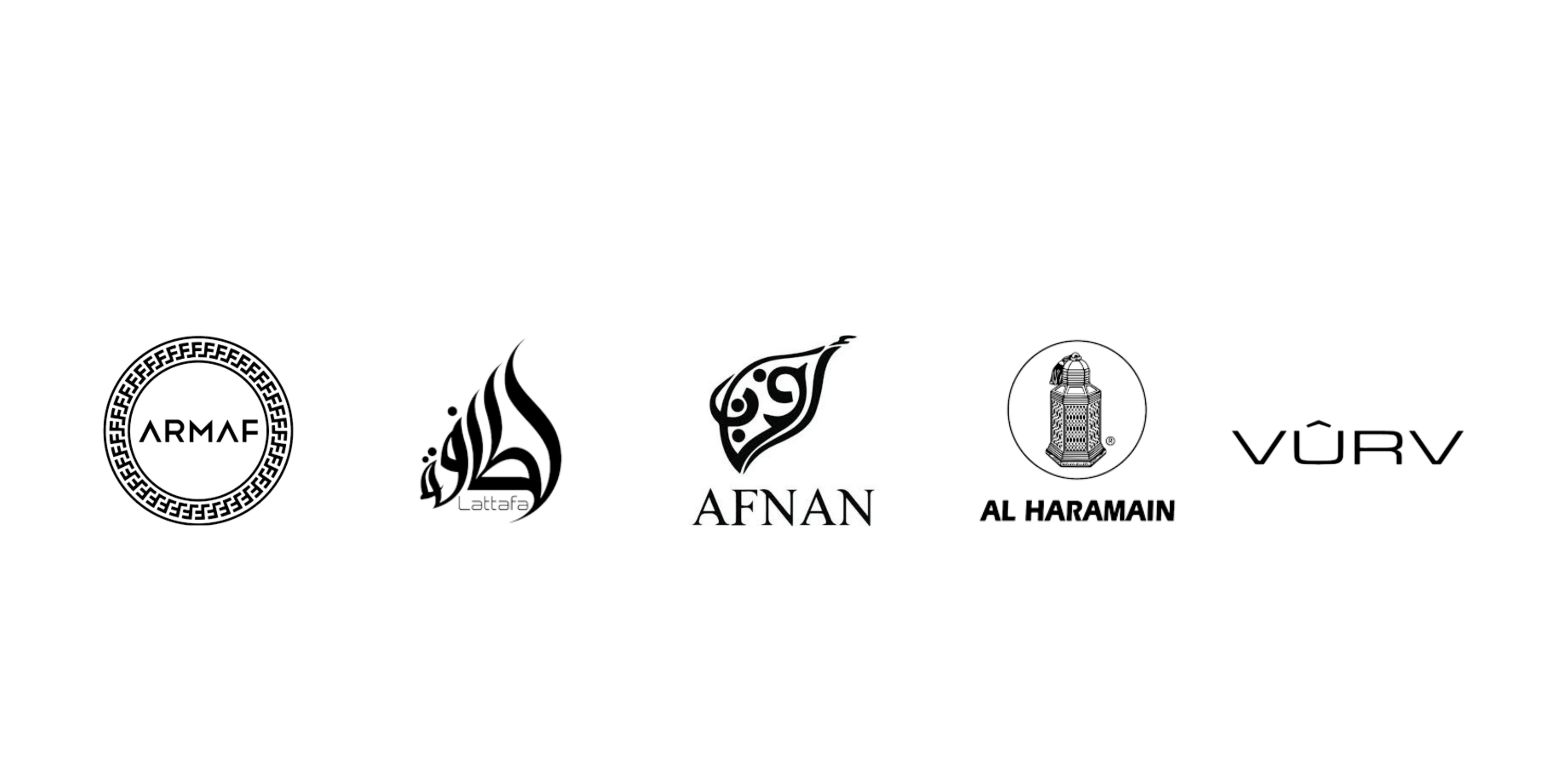 Arabian luxury perfume brands Armaf, Lattafa, Afnan, Al Haramain, Vurv