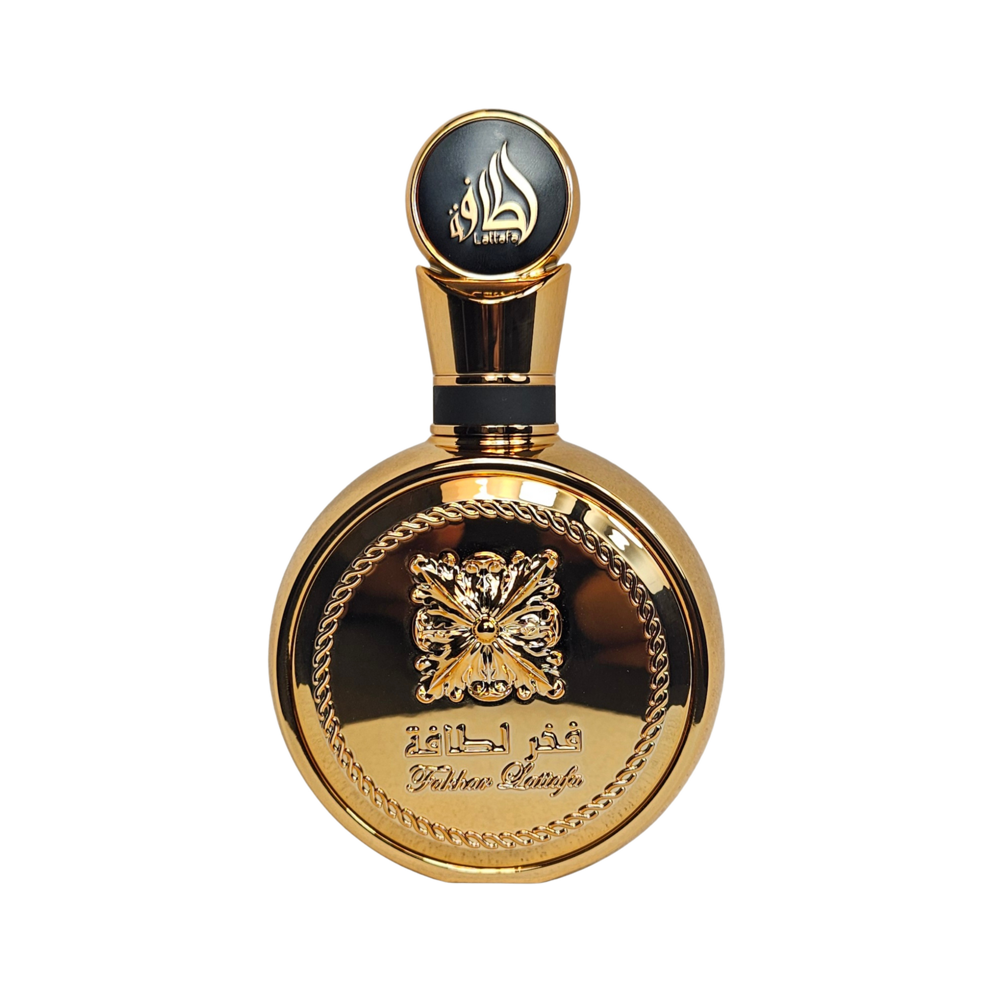Fakhar Lattafa Extrait eau de parfum 100 ml perfume bottle on white background