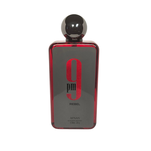 9 PM Rebel Eau de Parfum by Afnan 100 ml front of perfume bottle