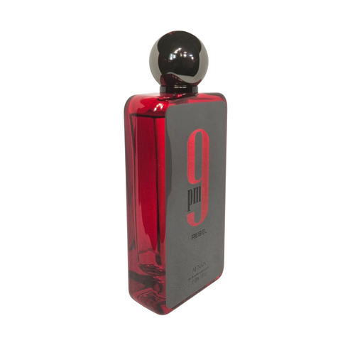 9 PM Rebel Eau de Parfum by Afnan 100 ml side of perfume bottle