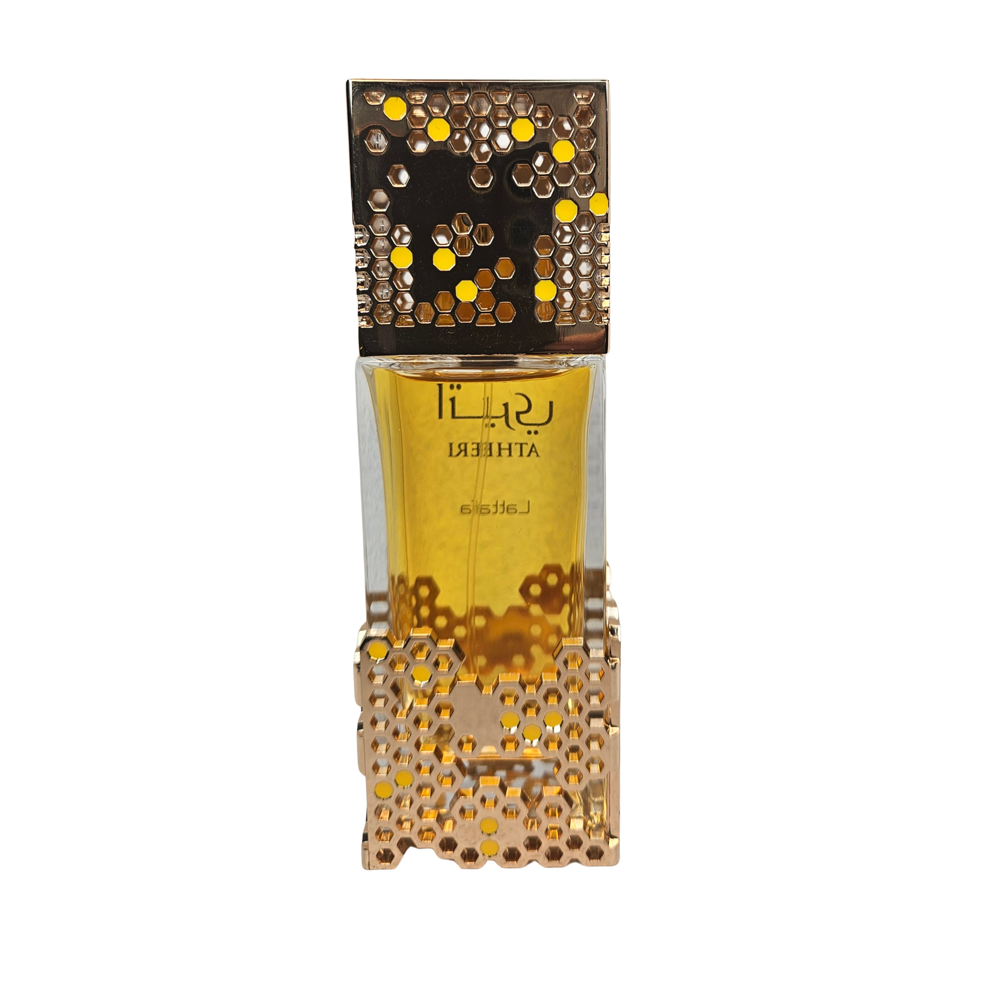 Lattafa Atheeri 100 ml Eau de Parfum back of beautiful perfume bottle