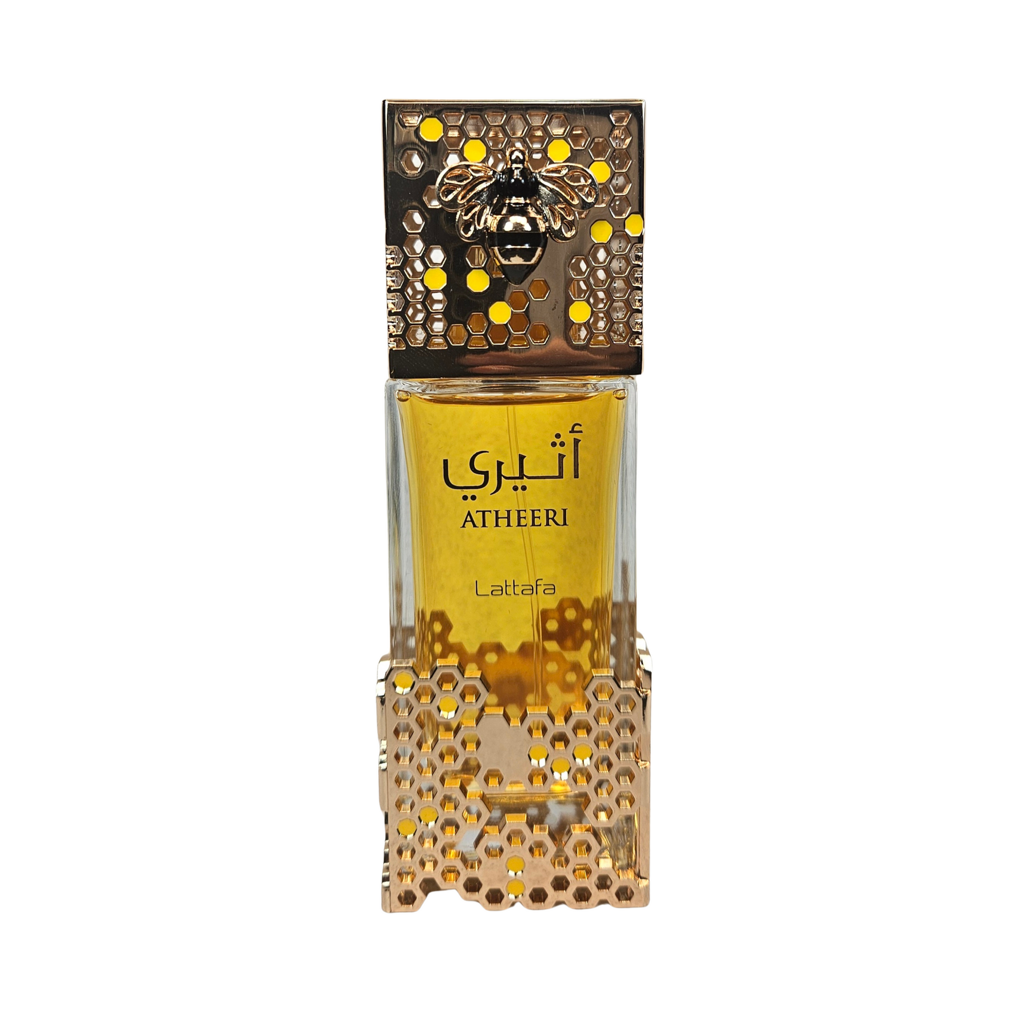 Lattafa Atheeri 100 ml Eau de Parfum front of beautiful perfume bottle