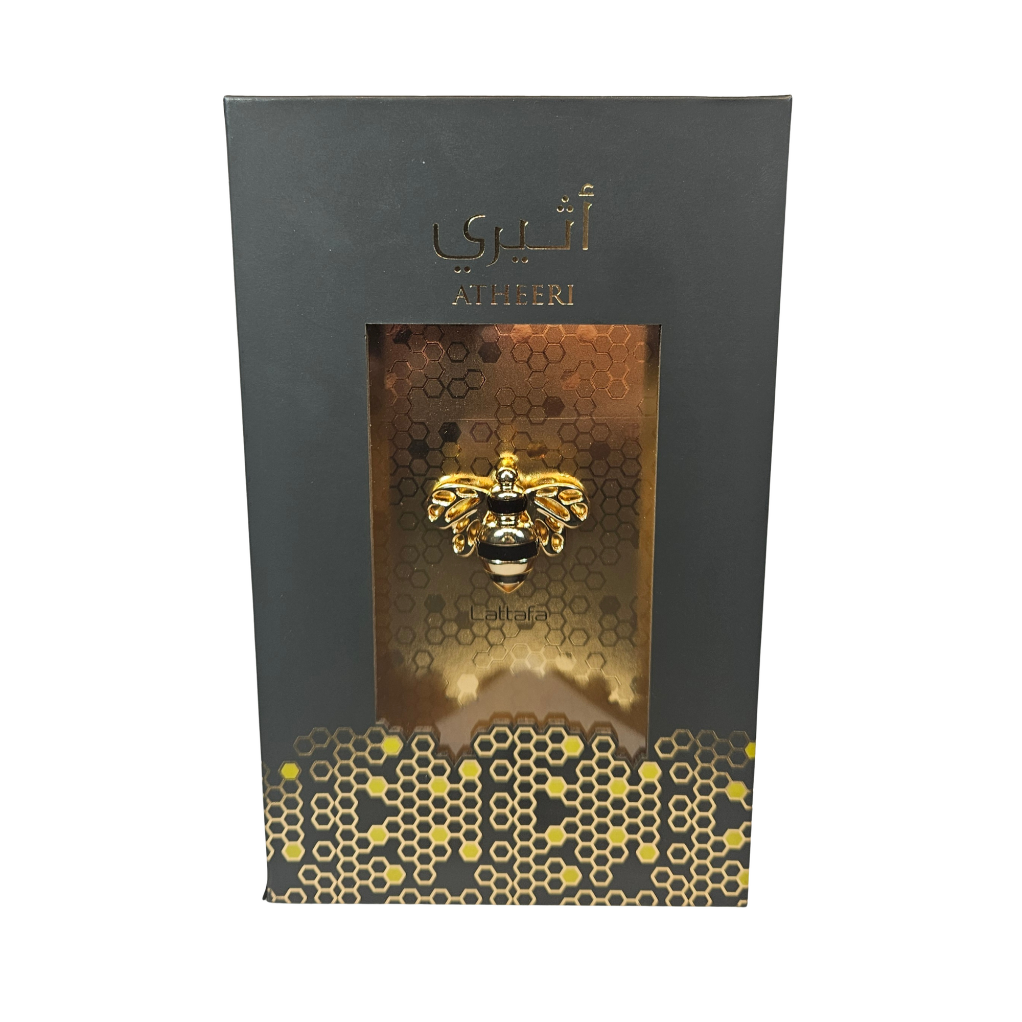 Lattafa Atheeri 100 ml Eau de Parfum front of Arabic perfume gift box
