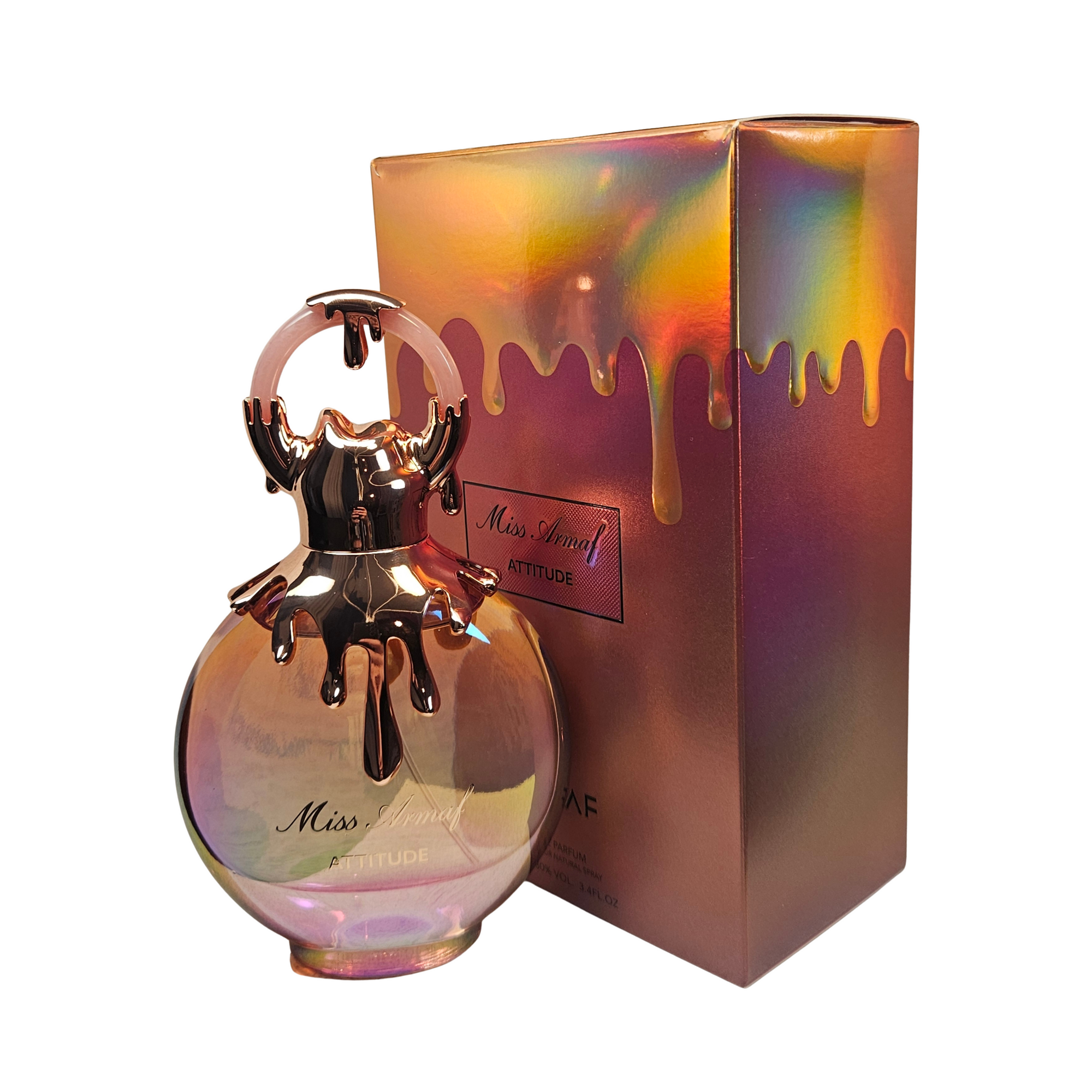 Miss Armaf Attitude eau de parfum 100 ml perfume bottle with box on white background 
