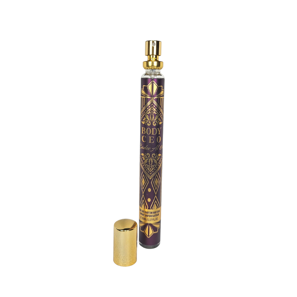 Body CEO for women perfume bottle with cap off