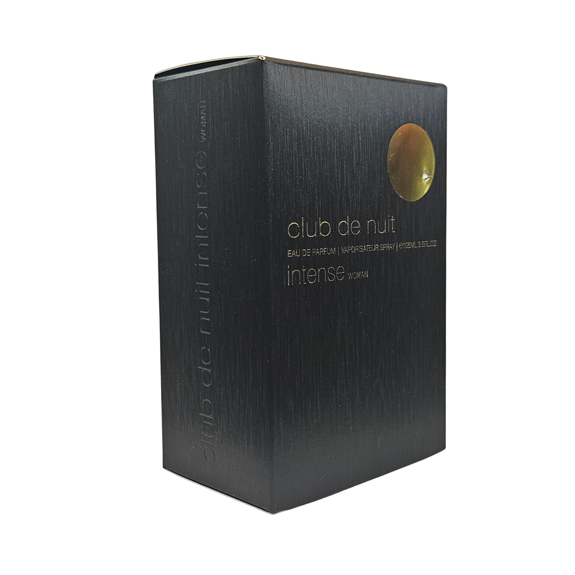 Club de Nuit Intense Woman by Armaf 105 ml side of perfume box on white background