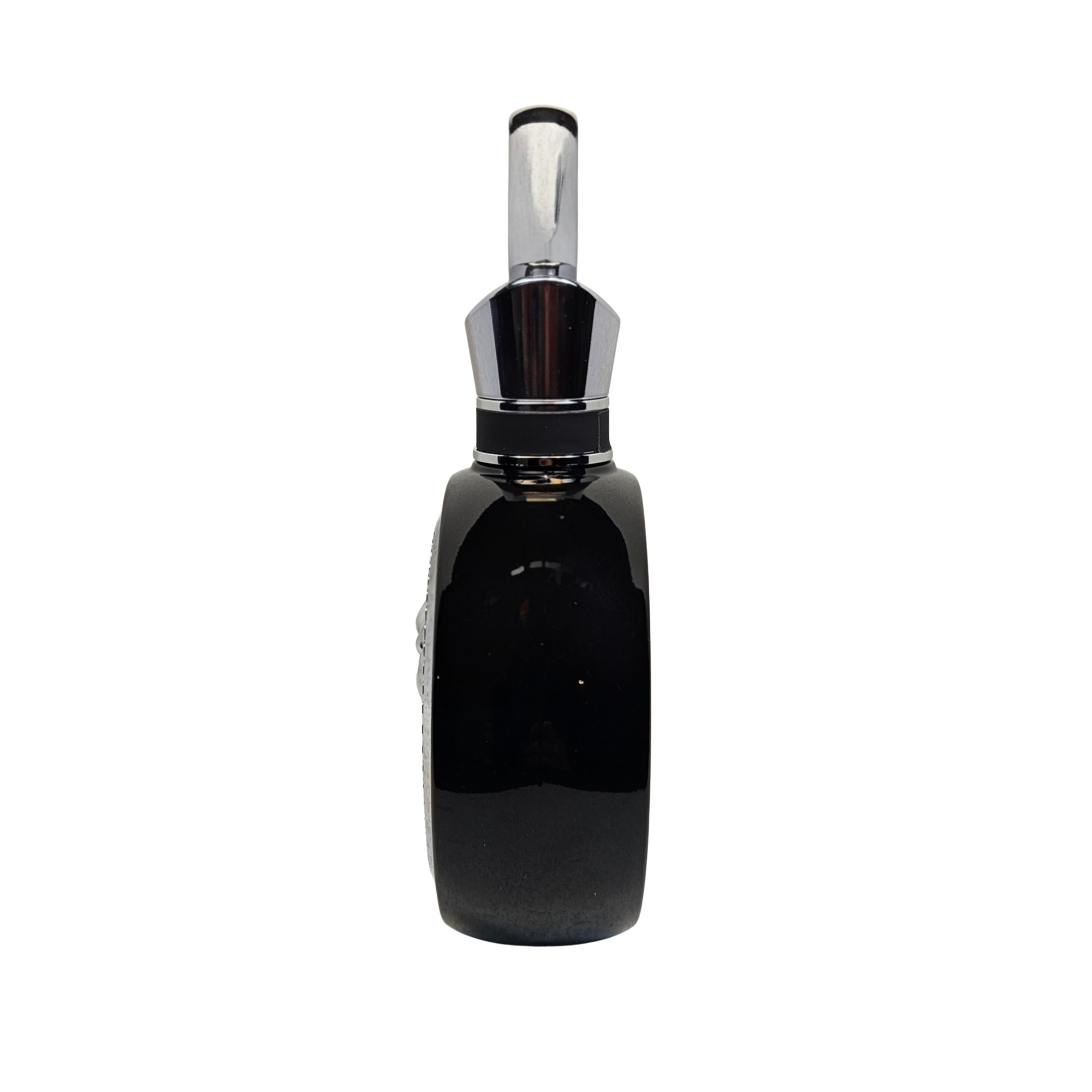 Fakhar Lattafa Black 100 ml side of perfume bottle on white background