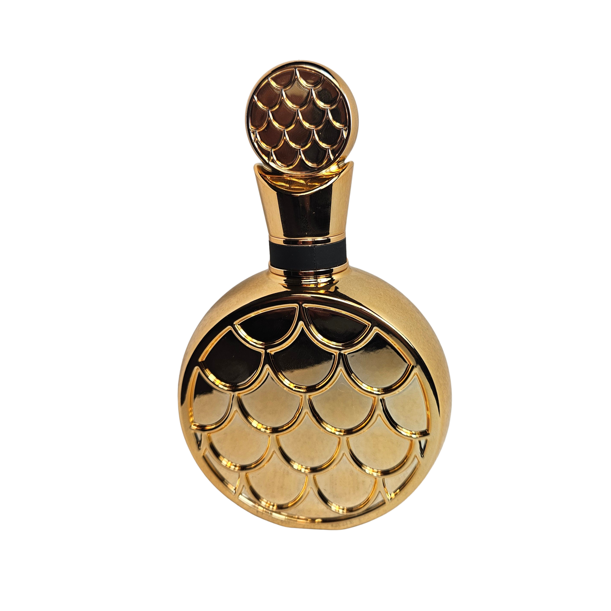Fakhar Lattafa Extrait eau de parfum 100 ml back of perfume bottle on white background