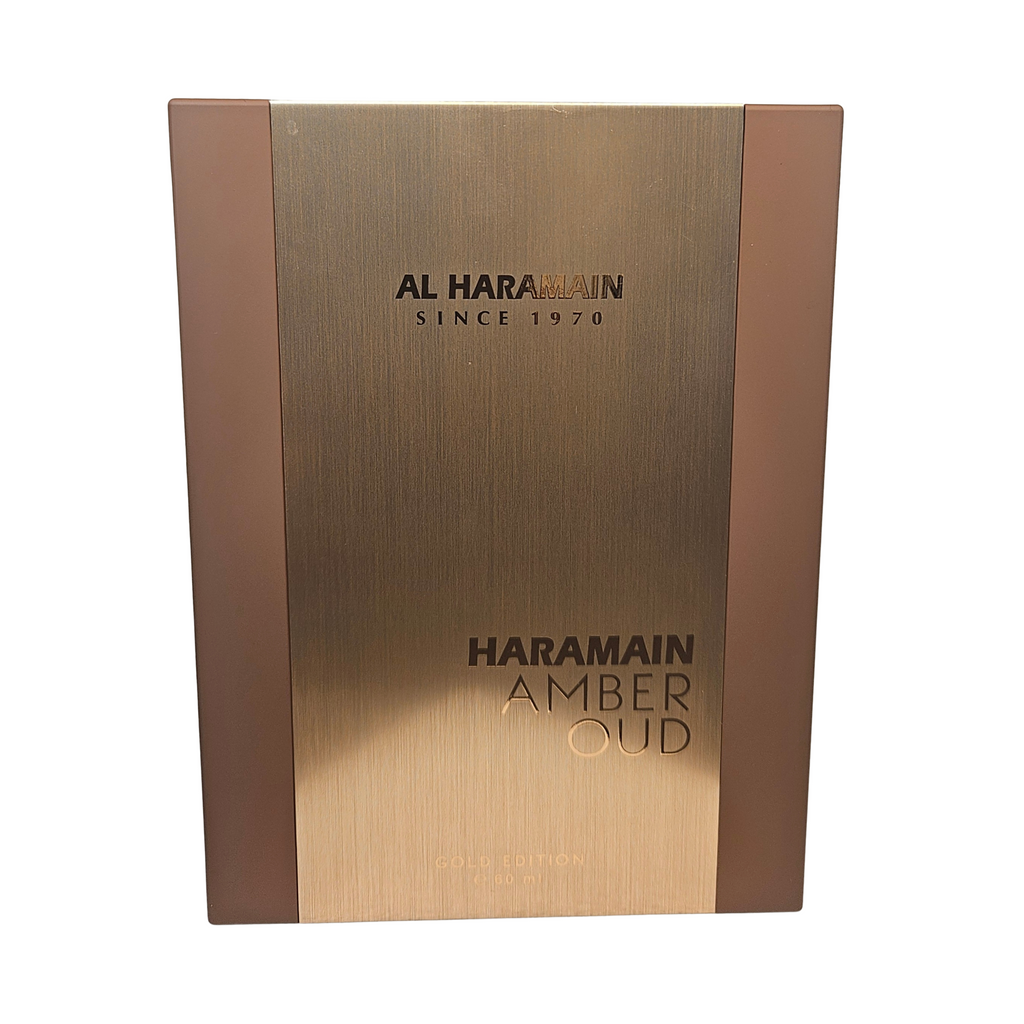 Al Haramain Amber Oud Eau de Parfum 100 ml front of perfume box, unisex fragrance