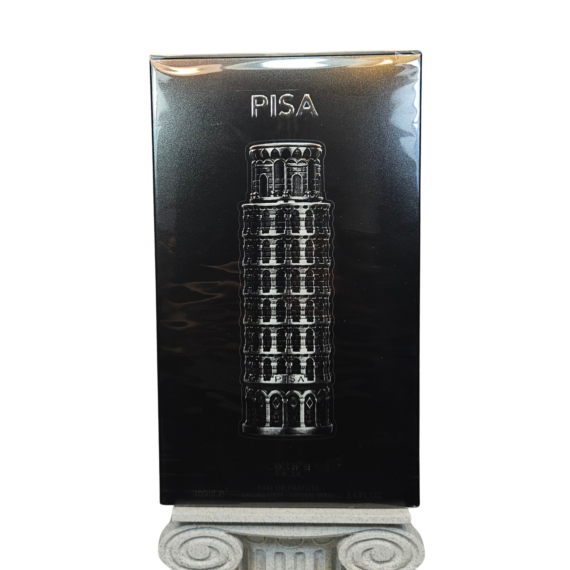 Lattafa Pride Pisa 100 ml Eau de Parfum front of perfume box white background