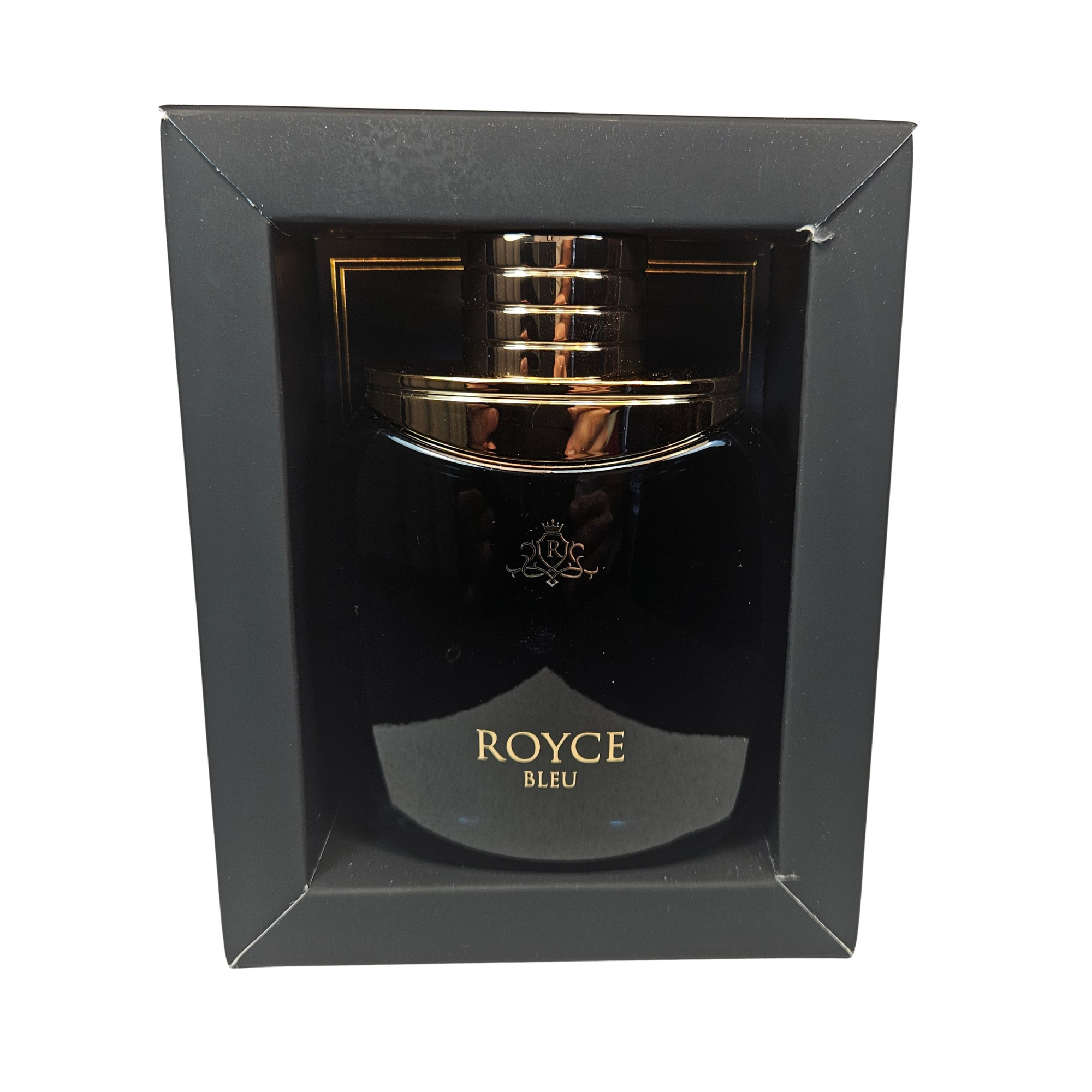 Royce Bleu by Vurv Eau de Parfum 100 ml front of perfume bottle in the box